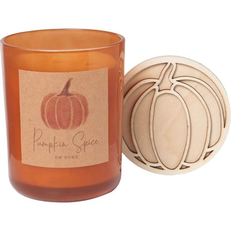 Dw Home Oz Pumpkin Spice Candle With Carved Wood Lid Wick