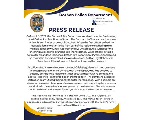 Press Release on yesterday's... - Dothan Police Department