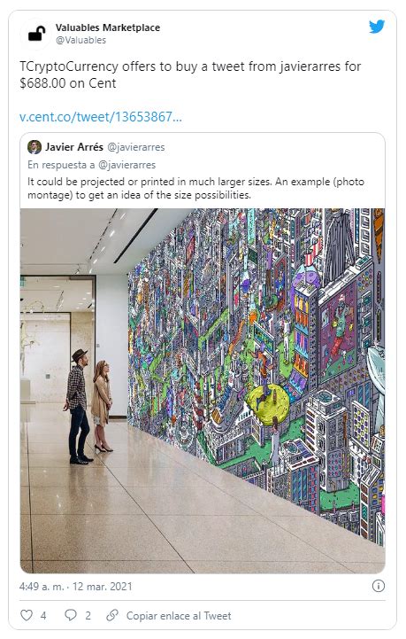 Artista digital español Javier Arrés vende 2 tweets en NFT por más de