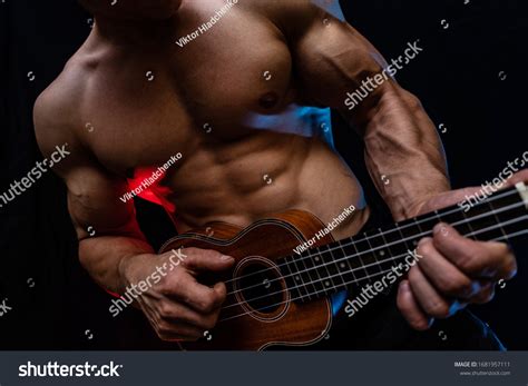 Muscular Man Naked Torso Ukulele Smoked Stock Photo 1681957111 Shutterstock