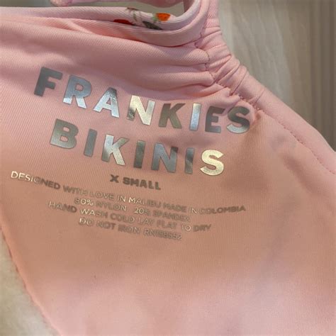 Frankies Bikinis Strawberry Ruffle Bikini Top Only Depop