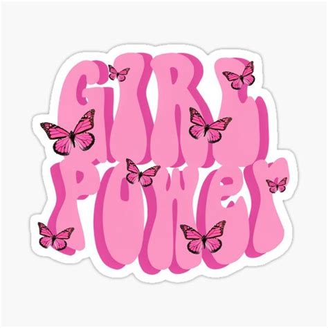 Girl Power With Butterflies Sticker For Sale By Brookeradicia Cute