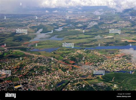 Aerial View Of Small Towns And Rivers In The Northern Portion Of The