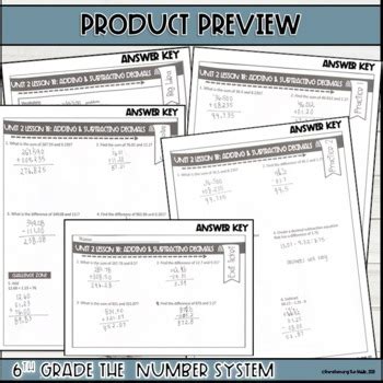 Adding And Subtracting Decimals Th Grade Math Ccss Aligned Tpt