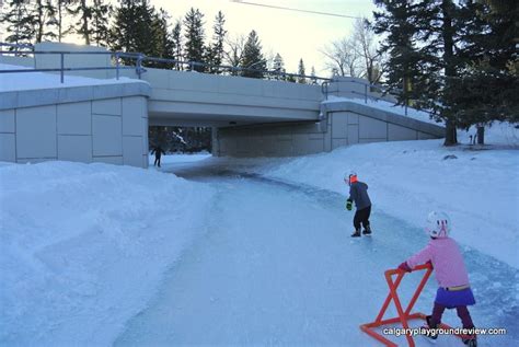 Skating at Bowness Park Lagoon - calgaryplaygroundreview.com