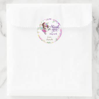 Brunette Fairy Magical Birthday Party Thank You Classic Round Sticker