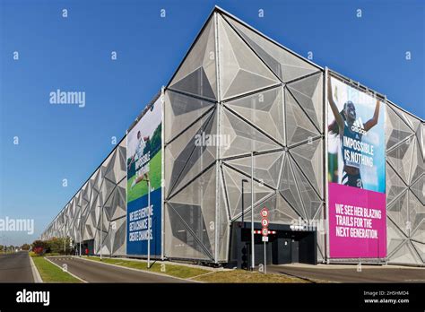 Modernity, architecture, Adidas car park with Adidas AG advertising ...