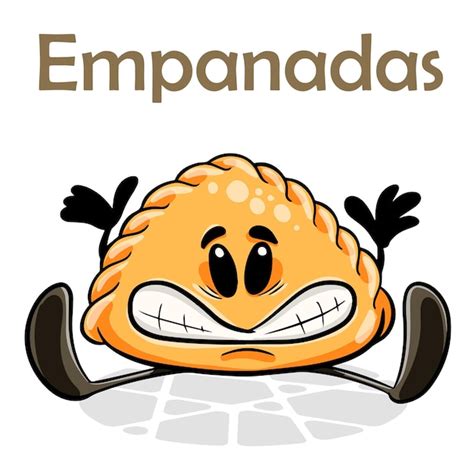 Empanadas Gracioso Personaje De Dibujos Animados Vector Fondo Aislado