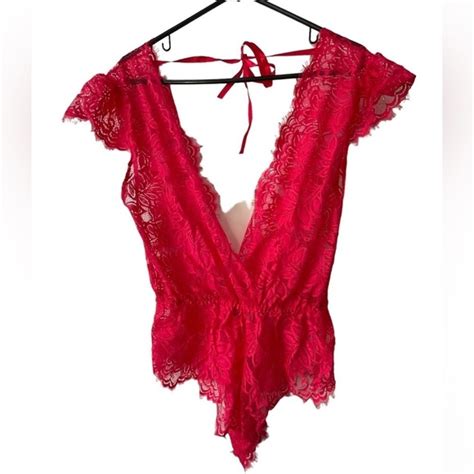Save Till Midnight Intimates Sleepwear Save Till Midnight Pink Lace Lingerie Teddy Size L