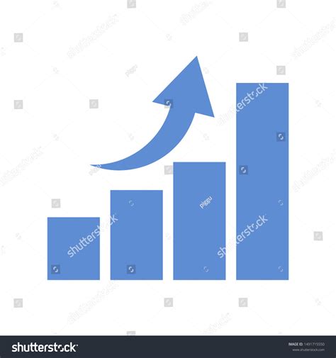 Bar Chart Growing Uptrend Arrow Symbols Stock Vector Royalty Free