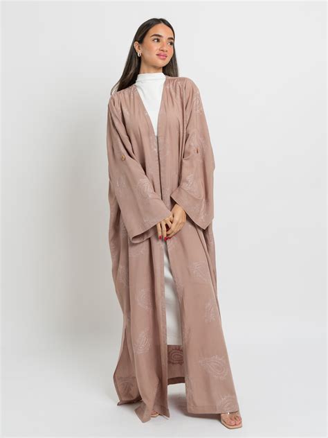 Latest Abayas Clothing Tarha Embroidered Bohemian Abaya Nude Bandana Abaya