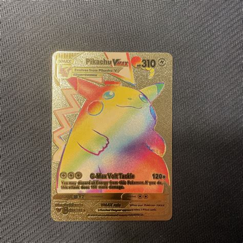 Mavin Pikachu Vmax Rainbow Rare Pokemon Gold Foil Card B