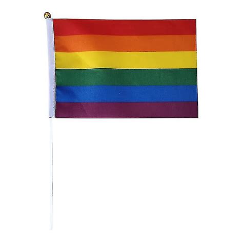Regenbogen Gay Pride Flagge Lgbt Kleine Flagge Hand Wehen Flagge Stick Flaggen Party Supplies