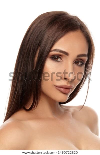 Close Portrait Brunette Nude Model Girl Stock Photo Shutterstock