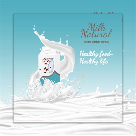Premium Psd Psd Milk Carton With Splash Mockup