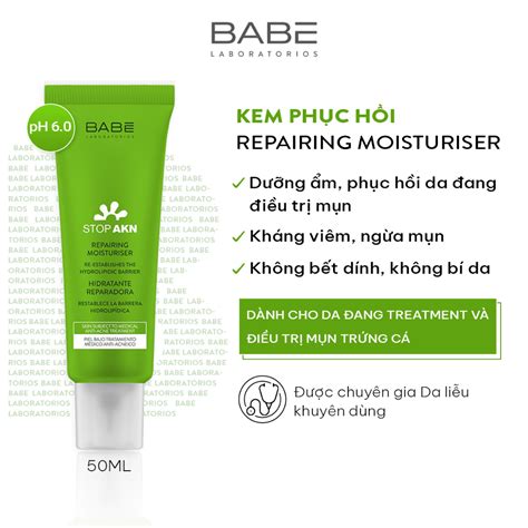 Kem phục hồi cho da dầu mụn BABE Stop AKN Repairing Moisturiser ML Shopee Việt Nam