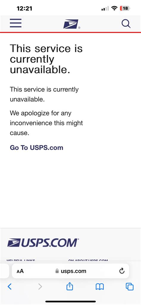 “This service is currently unavailable” when searching tracking number