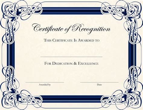 Blank Certificate of Recognition - Etsy