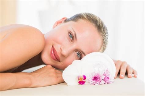 Premium Photo Beautiful Blonde Lying On Massage Table