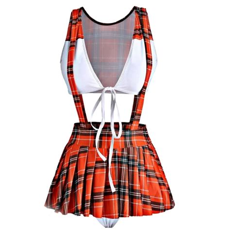 Moon Goddess Boutique Swim Plaid Print Sassy Bikini White Skort