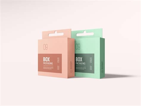 Premium Psd Paper Hanging Retail Box Packaging Mockup