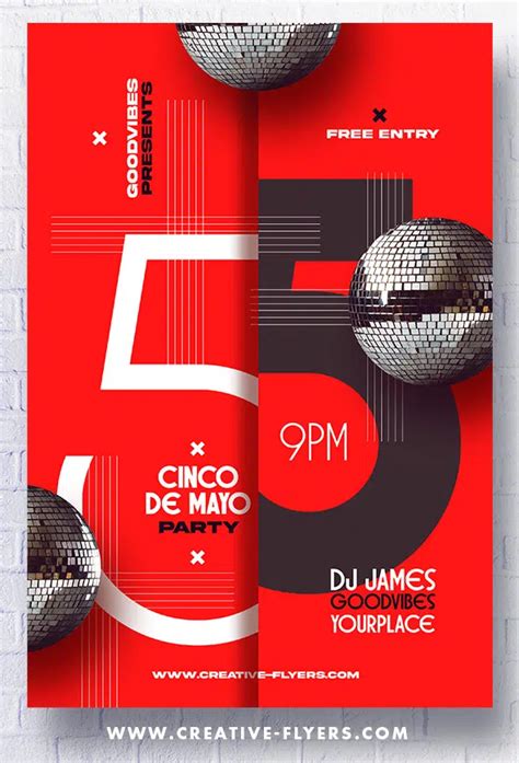 Cinco De Mayo Party Poster For Music Events Creative Flyers