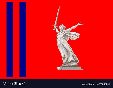 Flag volgograd oblast russia vector image on VectorStock | Volgograd ...