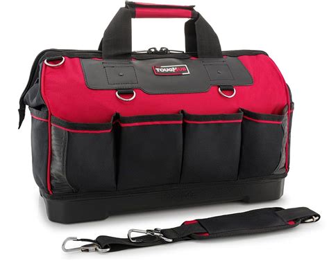 Toughhub 18 Inch Tool Bag 1600 Denier Water Resistance Wide Open