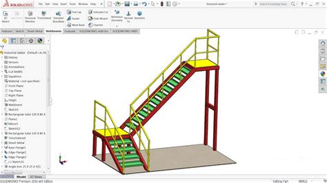 Solidworks Weldments Tutorial Design Of Steel Ladder In Solidworks