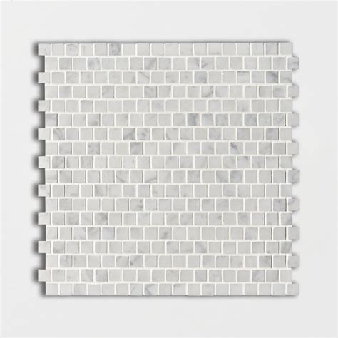 White Carrara C Honed 5 8x5 8 Marble Mosaic 12x12 TMG Tile Shop