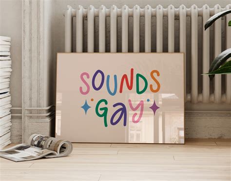 Pride Wall Art Sounds Gay Rainbow Typography Print Alphabet Mafia LGBTQ Decor Horizontal