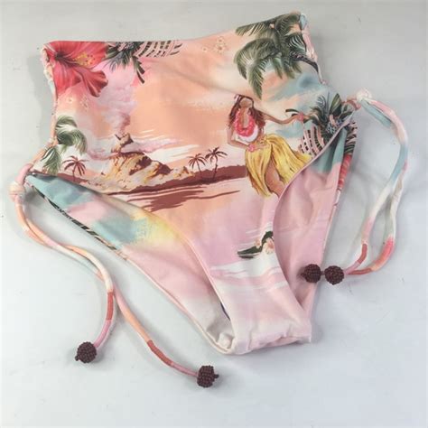 Agua By Agua Bendita Swim New Agua Bendita Hope Luau Reversible Highwaisted Bikini Bottom
