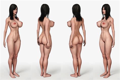 Long Haired Busty Brunette Woman D Model Rigged Cgtrader