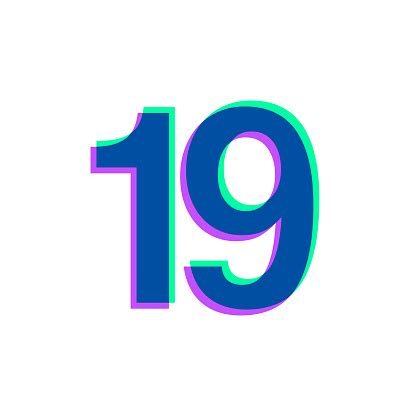 number nineteen icon   color overlay  white background