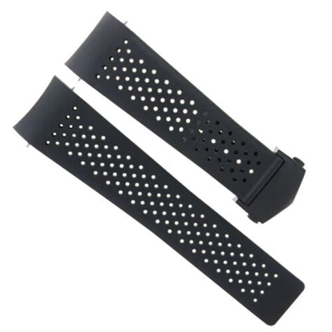 Mm Silicone Rubber Band Strap Deploy Clasp For Tag Heuer Carrera