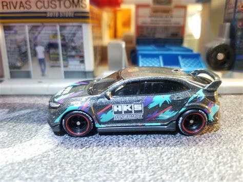 Custom Hot Wheels Honda Civic Type R Hks Custom Wheel Swap With
