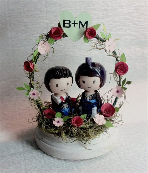 Wedding Cake Topper Custom Peg Doll Topper Hmong Wedding Cake Topper