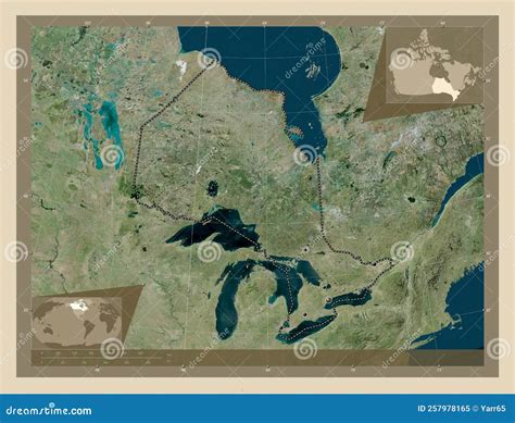 Ontario, Canada. High-res Satellite. Major Cities Stock Illustration ...