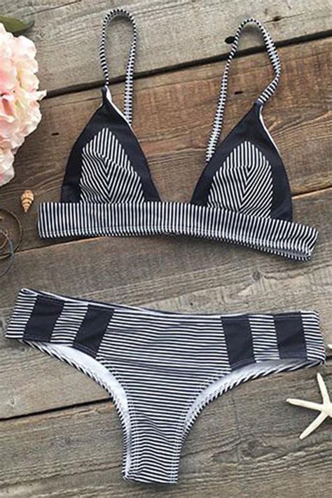 Cool Your Jets Stripe Sexy Bikini Set