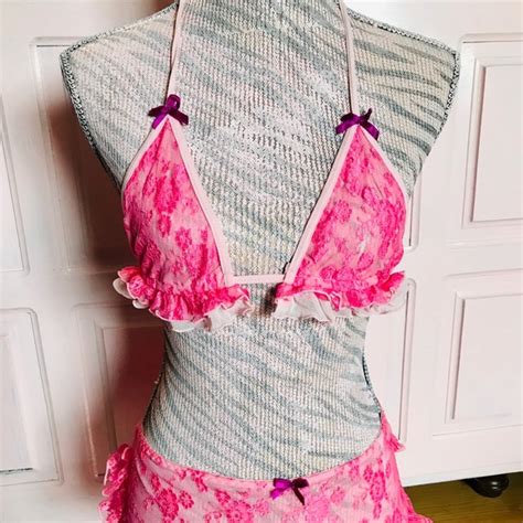Leg Avenue Intimates Sleepwear Sexy Pink Lace 2pc Lingerie Poshmark