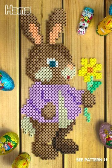 Hama Easter Bunny Perler Bead Art Easy Perler Beads Ideas Perler