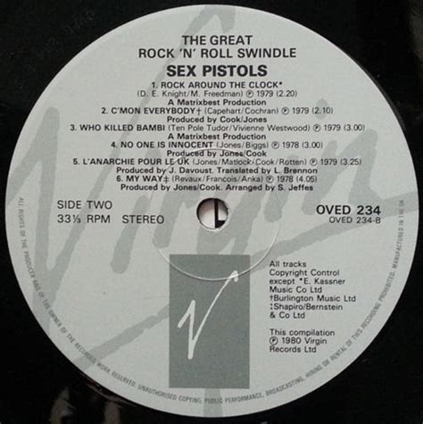 God Save The Sex Pistols The Great Rock N Roll Swindle Single Lp Virgin Records Uk Re Issue