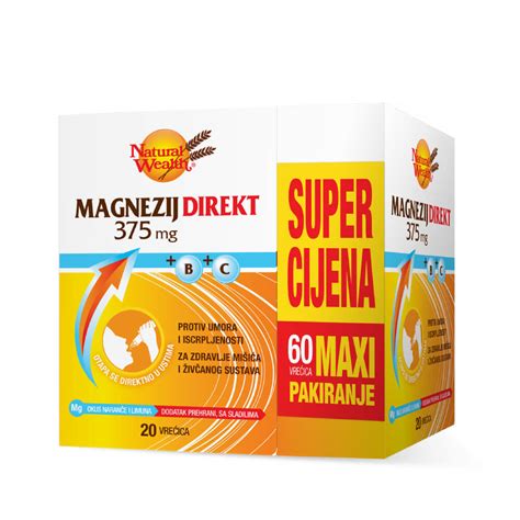 Natural Wealth Magnezij Direkt 375 Mg A60