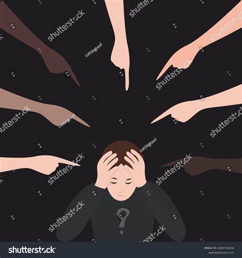 Vektor Stok Public Censure Pressure Alarmed Person Tense (Tanpa Royalti) 2045519630 | Shutterstock