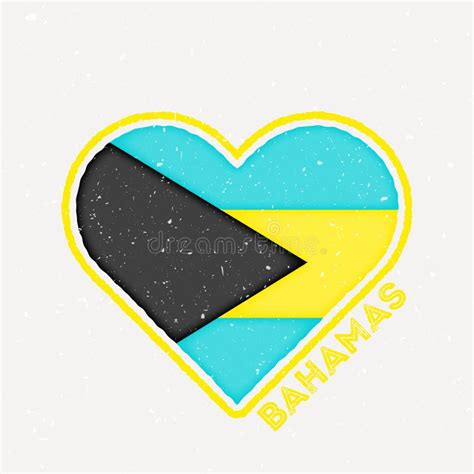 Bahamas heart flag badge. stock vector. Illustration of foreigner
