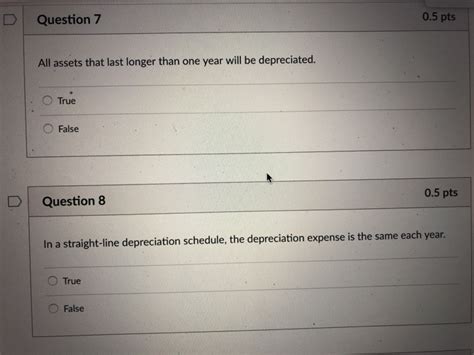 Solved DQuestion 5 0 5 Pts In The Straight Line Method Book Chegg