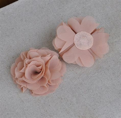 Items Similar To Nude Chiffon Rosette Chic Rosette Shabby Chiffon Rosette Chiffon Rose