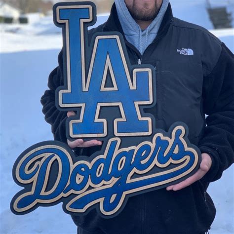 los angeles dodgers custom  wood sign etsy