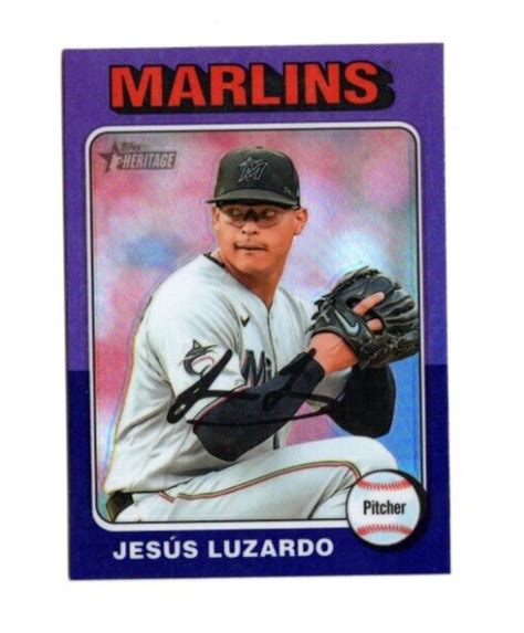 2024 Topps Heritage Baseball Jesus Luzardo Purple Refractor EBay