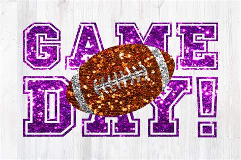 Football Game Day Purple Glitter Graphic By Digital Delights · Creative